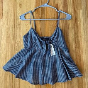 Abercrombie&Fitch Blue and White Striped Tank Top